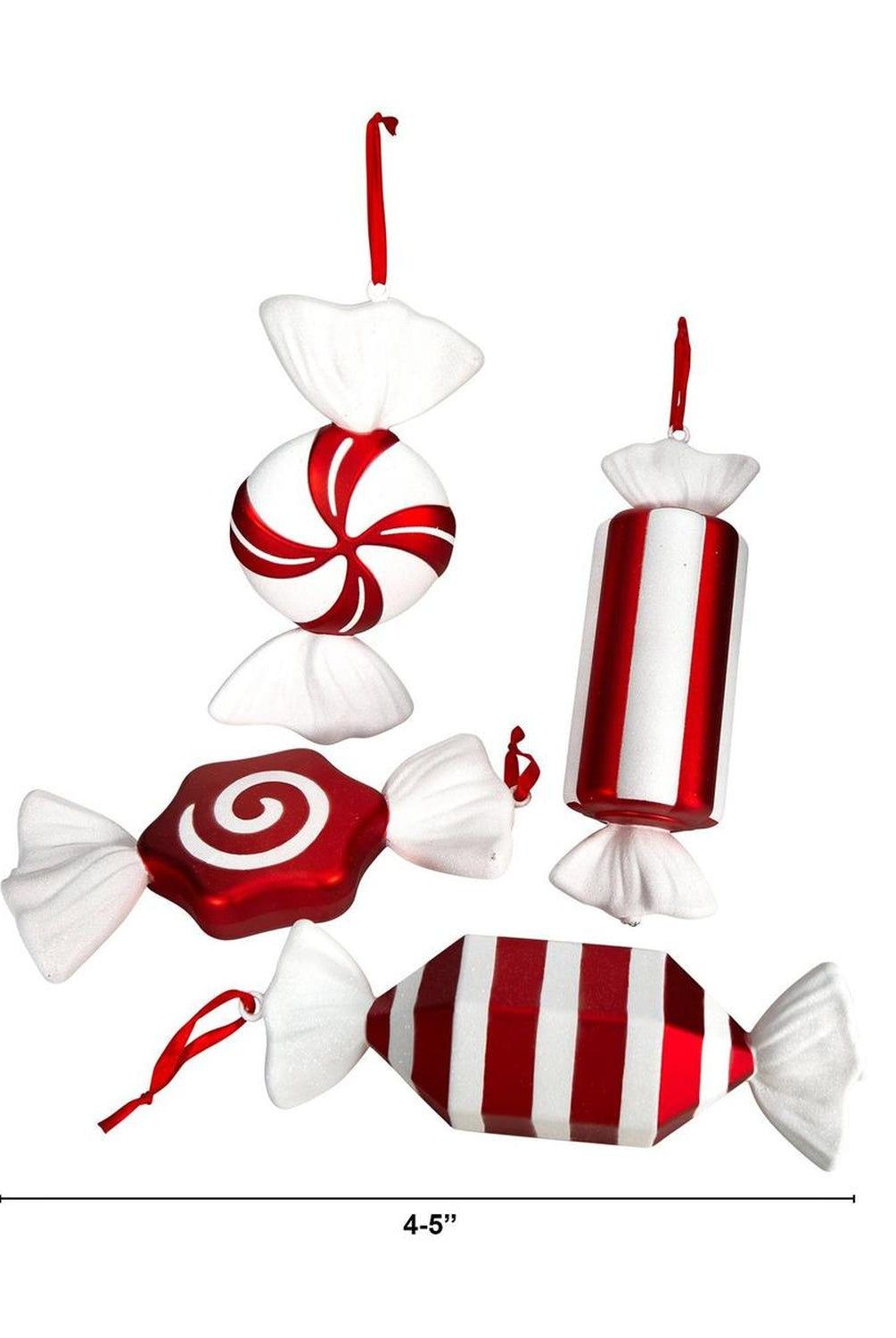 12” Jumbo Assorted Candy Holiday Christmas Ornament, Set of 4