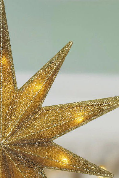 Shop For 12" Lit Gold Glitter Star Tree Topper