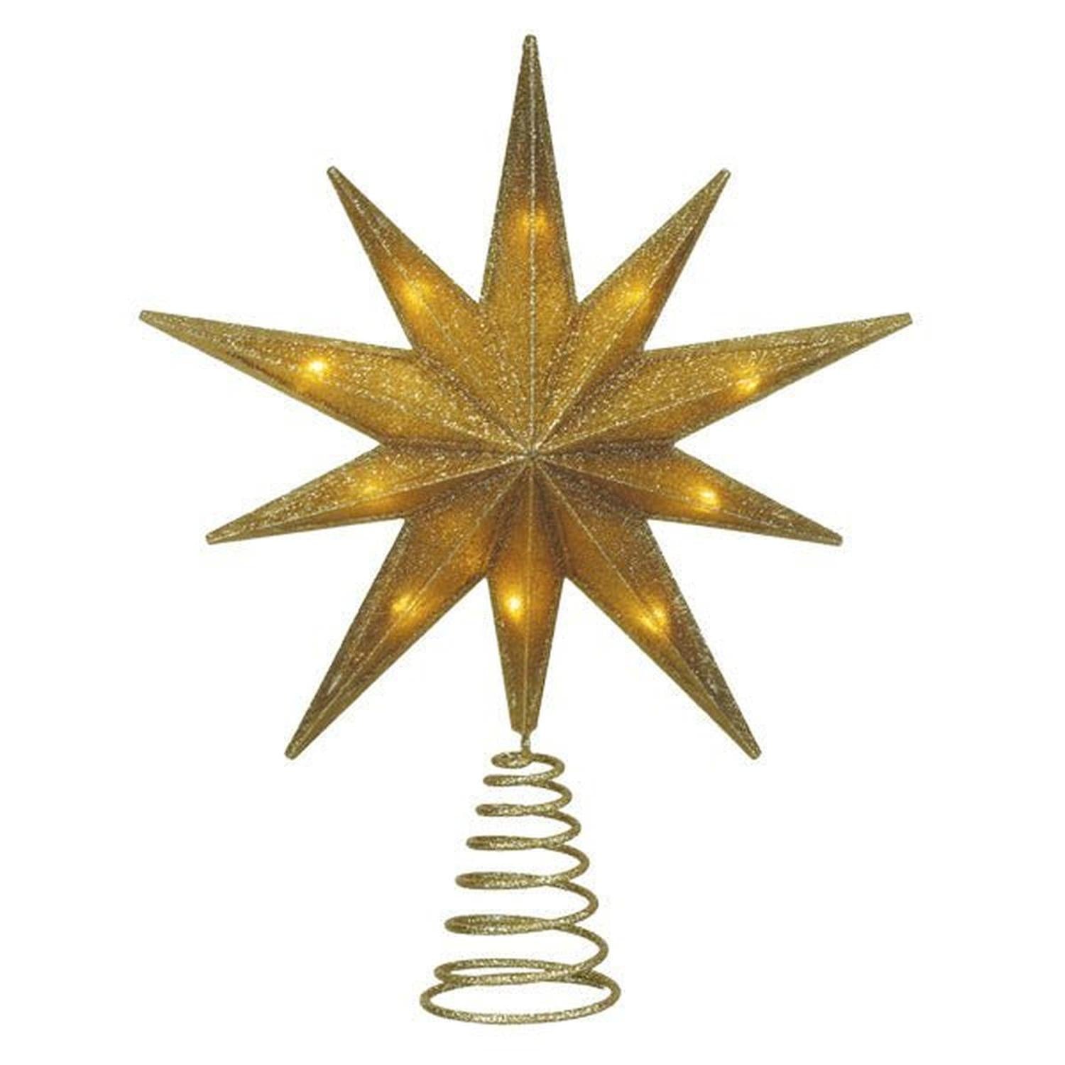 Shop For 12" Lit Gold Glitter Star Tree Topper