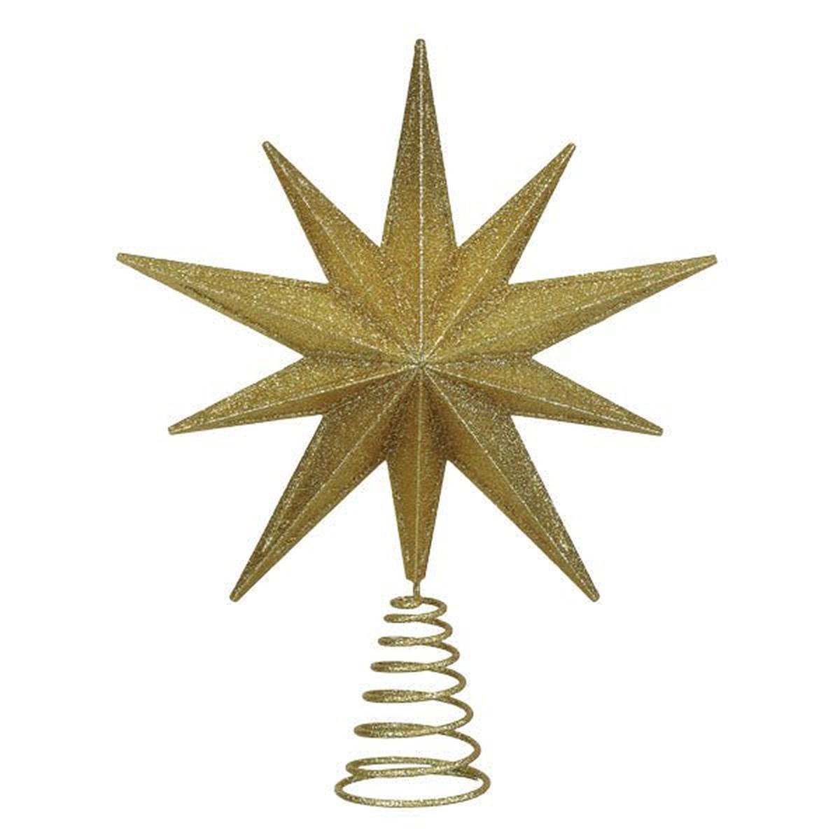 Shop For 12" Lit Gold Glitter Star Tree Topper