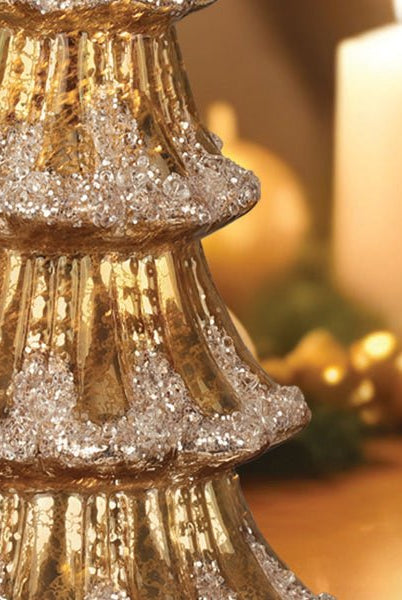 Shop For 12" Lit Gold Mercury Glass Tabletop Tree