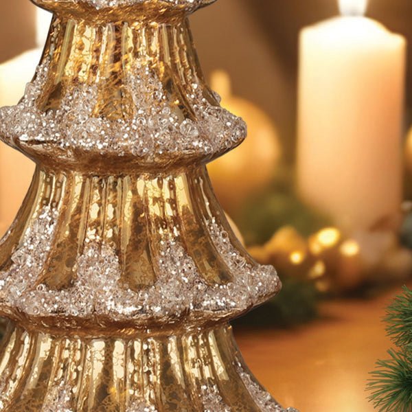Shop For 12" Lit Gold Mercury Glass Tabletop Tree
