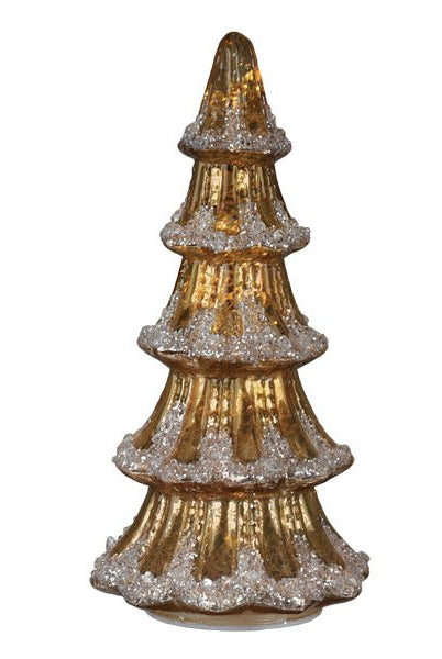 Shop For 12" Lit Gold Mercury Glass Tabletop Tree