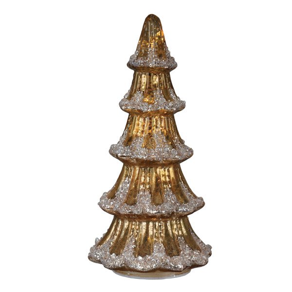 Shop For 12" Lit Gold Mercury Glass Tabletop Tree