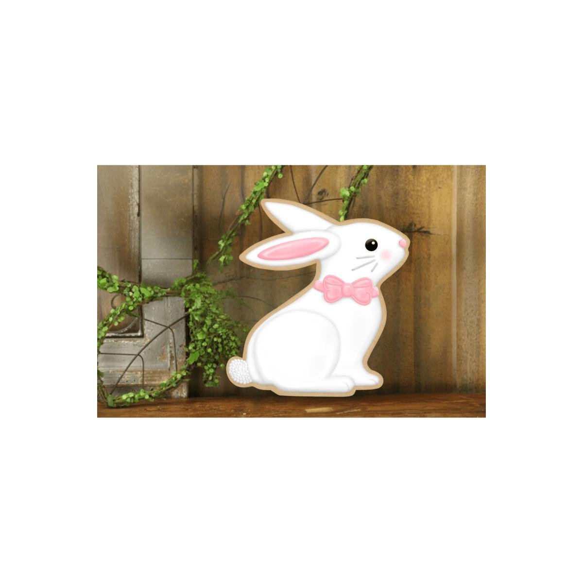 Shop For 12" Metal Cookie Bunny Sign: White