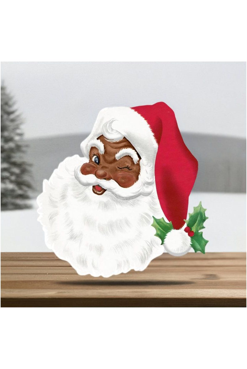 Shop For 12" Metal Embossed African Santa Face