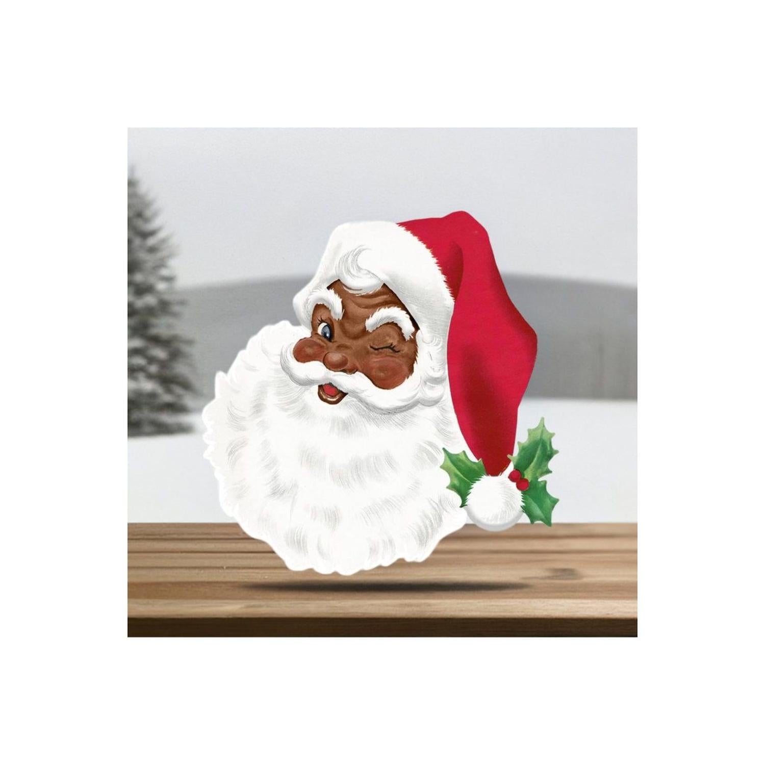 Shop For 12" Metal Embossed African Santa Face