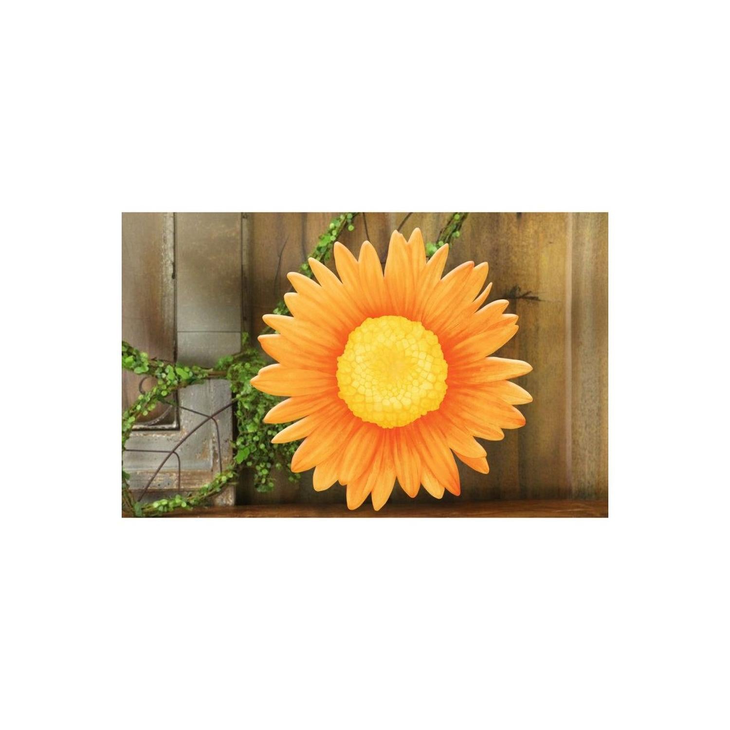 Shop For 12" Metal Embossed Daisy Hanger: Orange