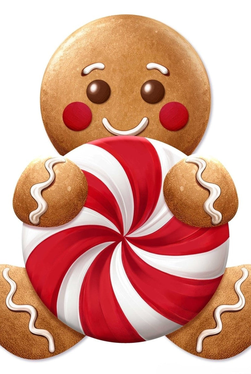 Shop For 12" Metal Embossed Gingerbread Candy Sign: Red/White