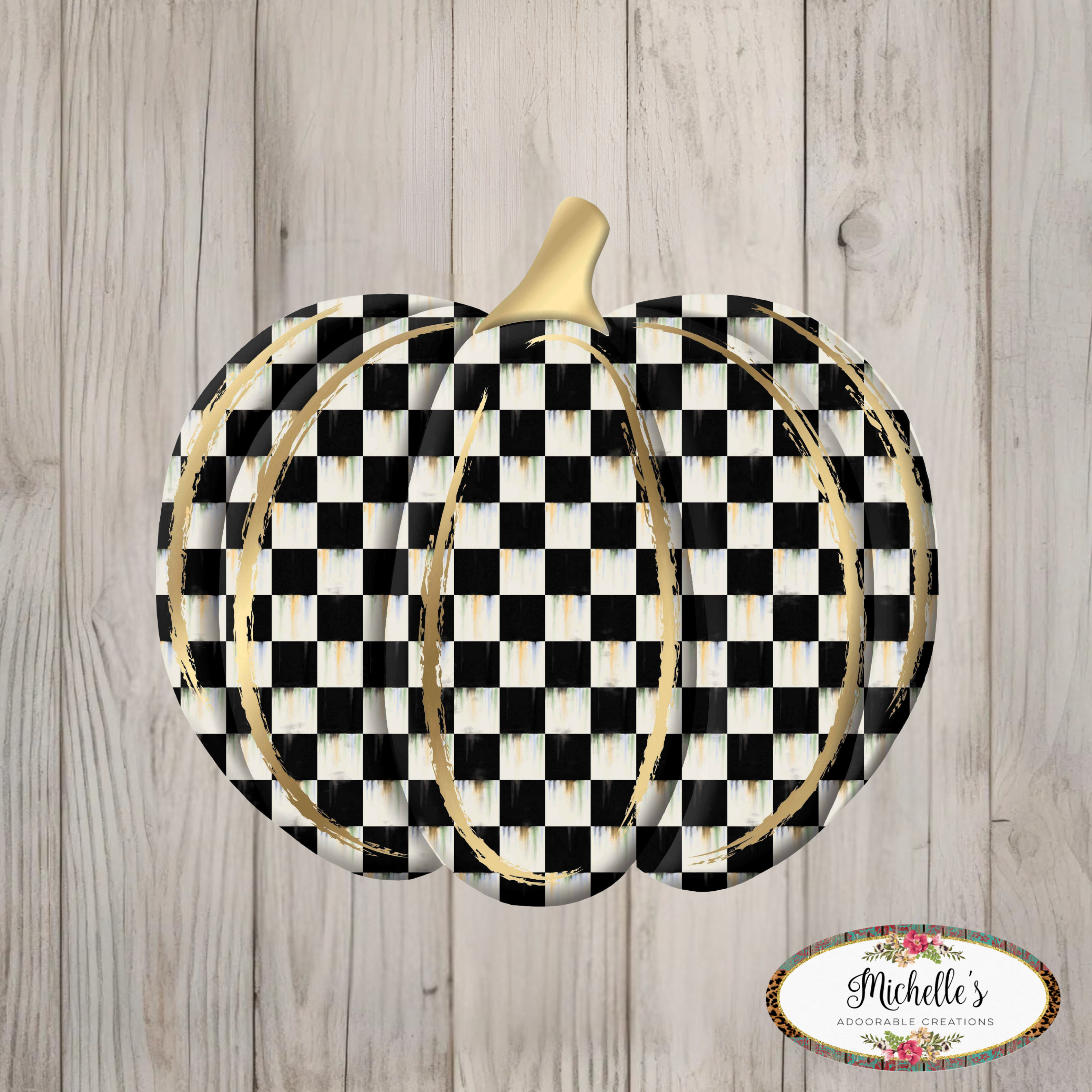 Shop For 12" Metal Embossed Hanger: Black Check