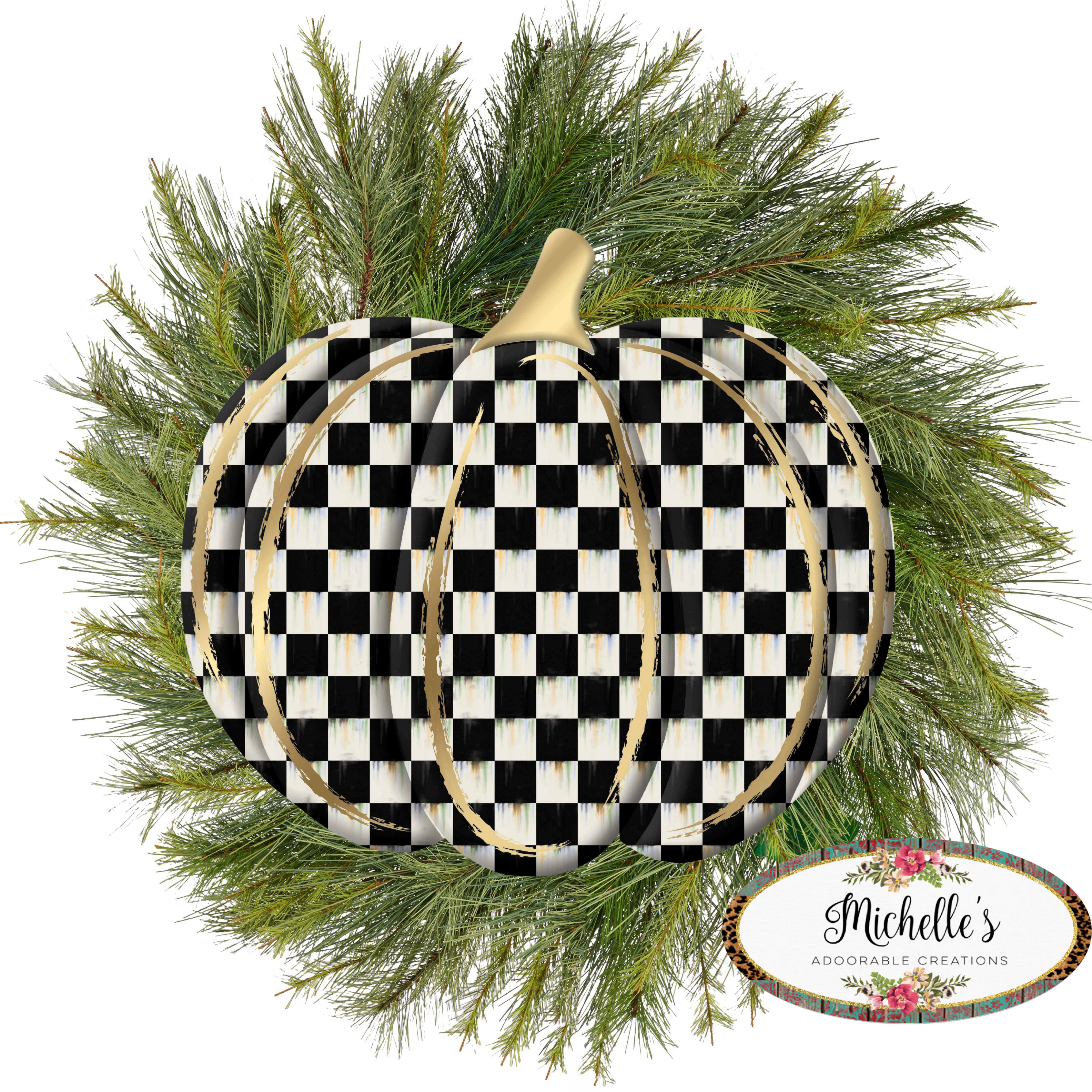 Shop For 12" Metal Embossed Hanger: Black Check