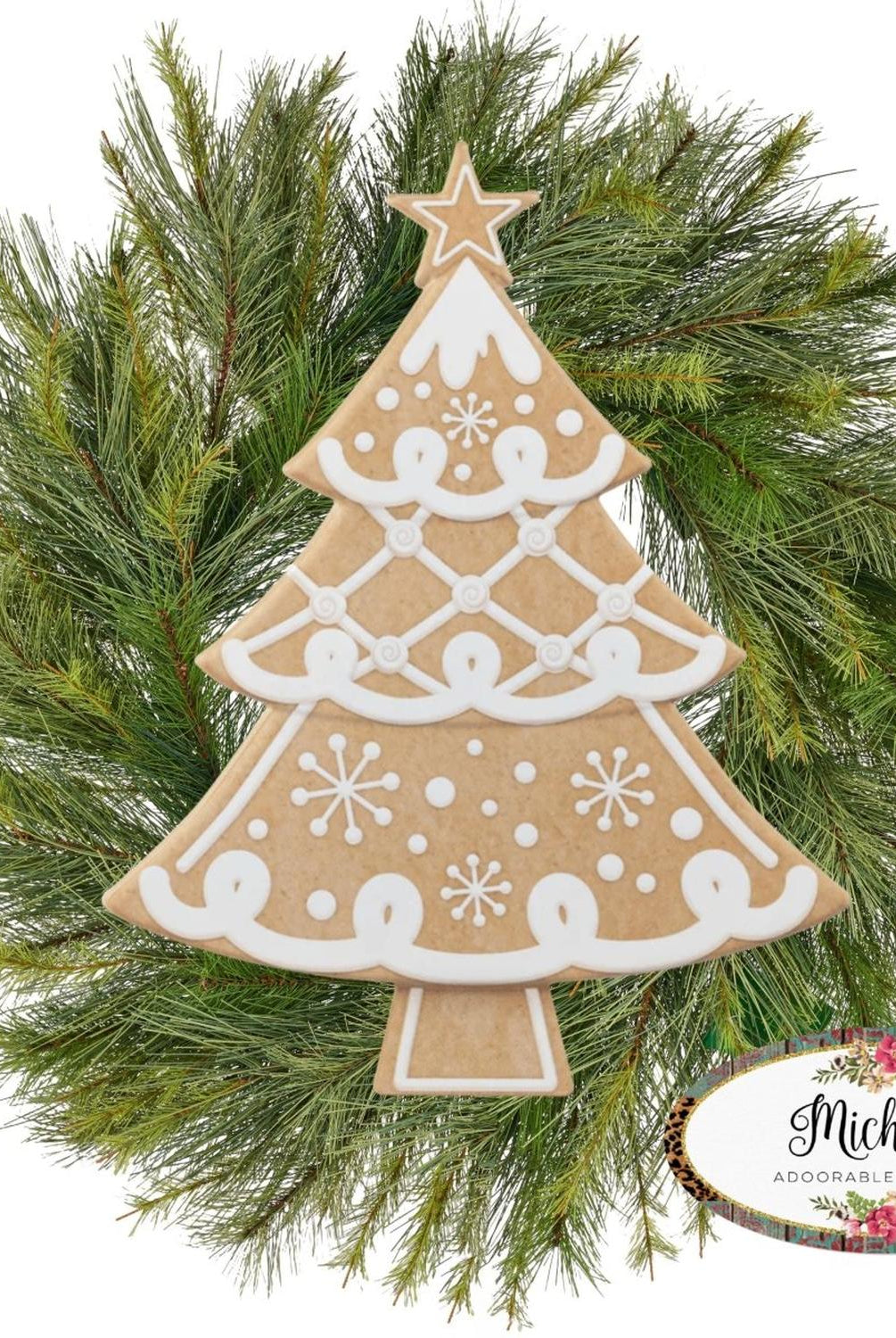 12" Metal Embossed Hanger: Gingerbread Tree