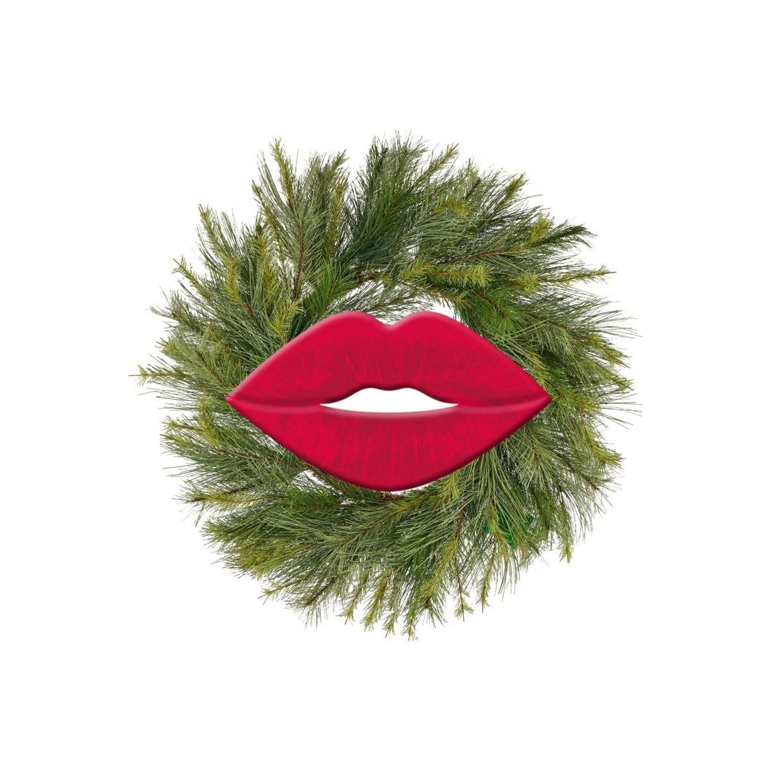 12" Metal Embossed Hanger: Red Lips