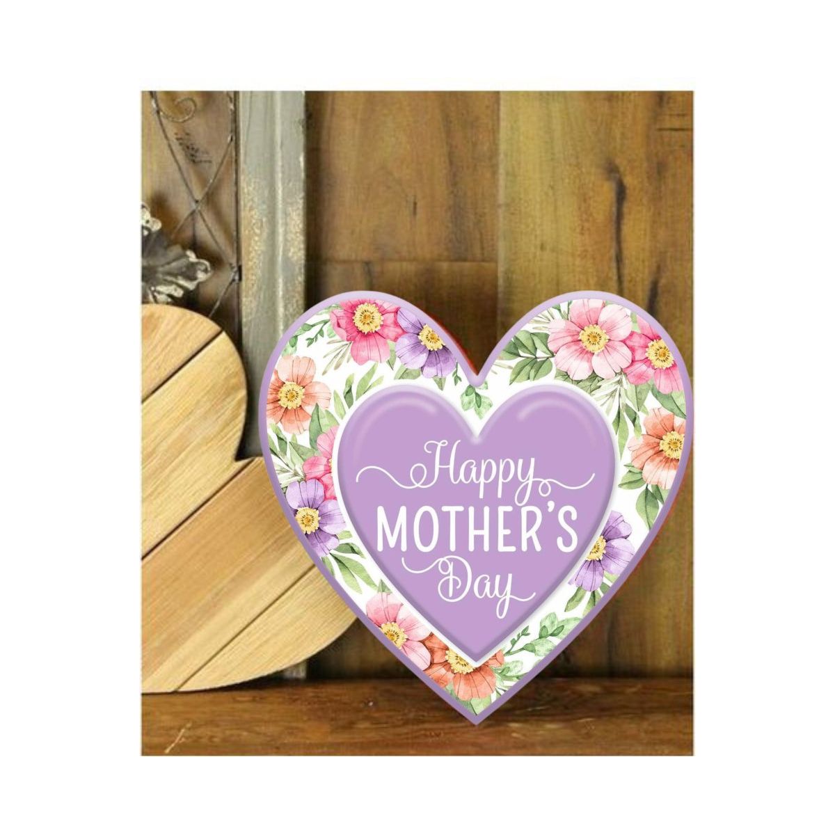 Shop For 12" Metal Embossed Heart Hanger: Happy Mother's Day