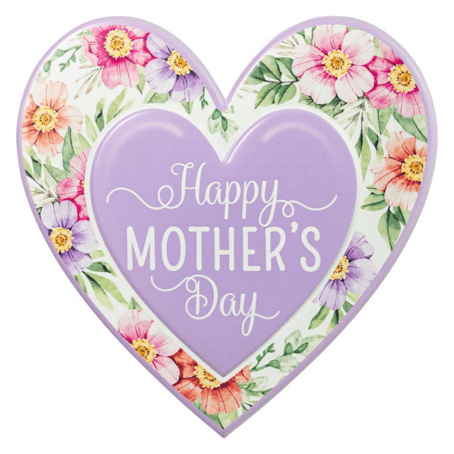 Shop For 12" Metal Embossed Heart Hanger: Happy Mother's Day