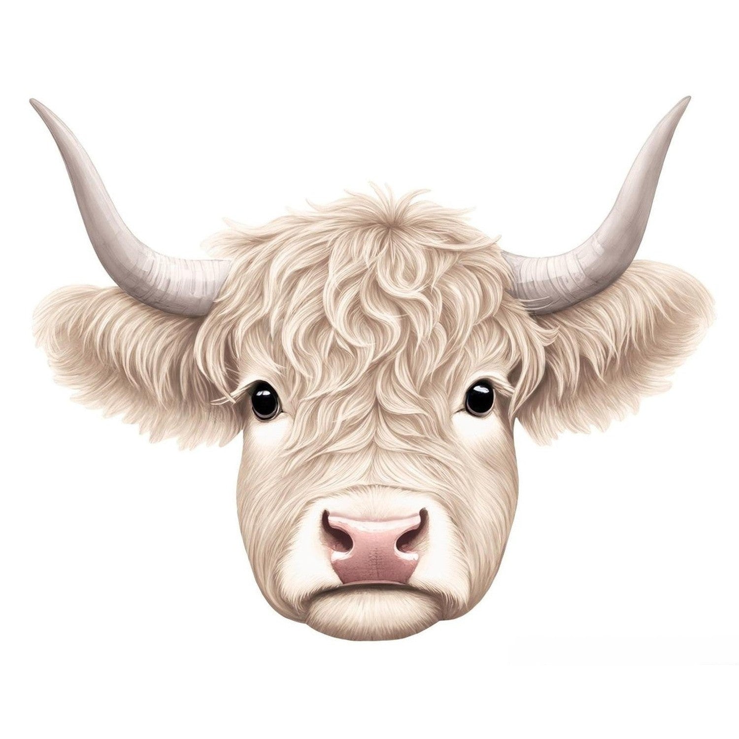 12" Metal Embossed Highland Cow Sign: Blonde