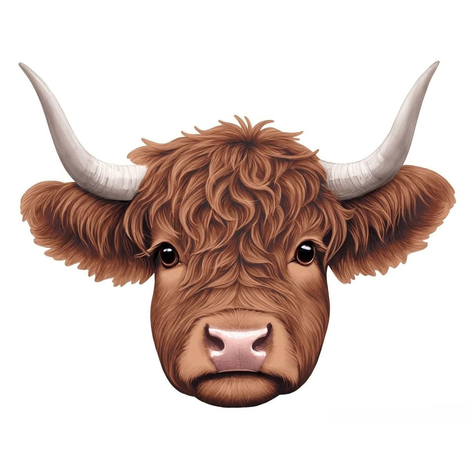12" Metal Embossed Highland Cow Sign: Brown