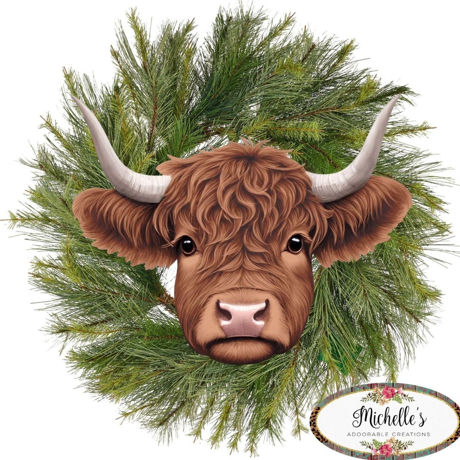 Shop For 12" Metal Embossed Highland Cow Sign: Brown