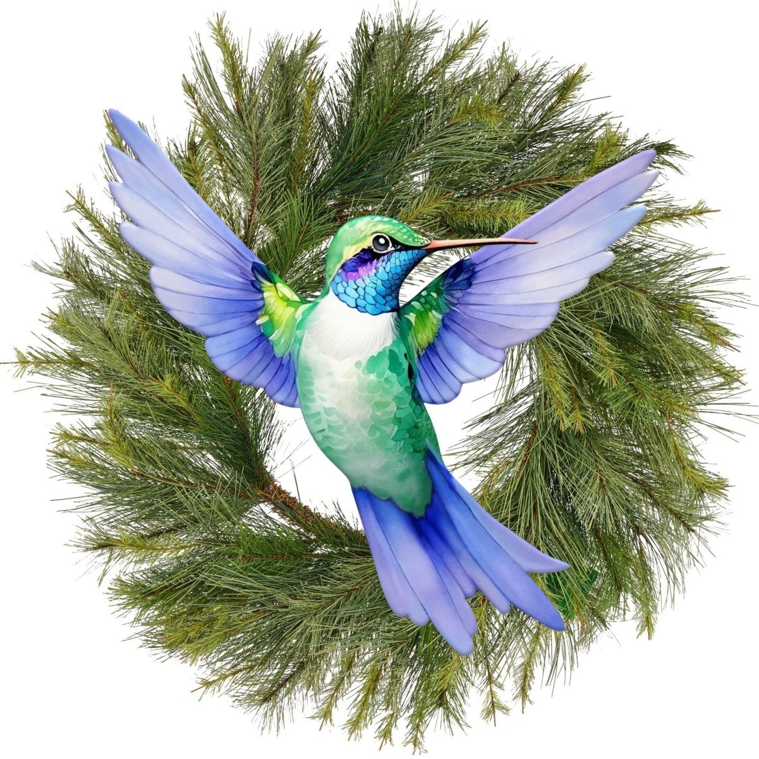 Shop For 12" Metal Embossed Hummingbird Sign: Blue/Green