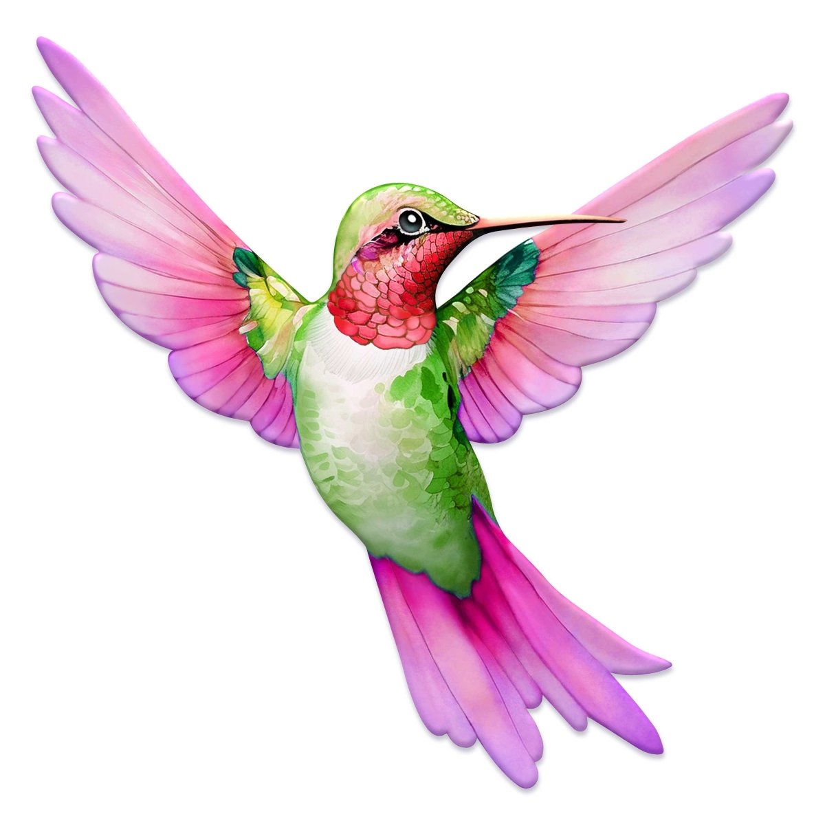 Shop For 12" Metal Embossed Hummingbird Sign: Pink/Green