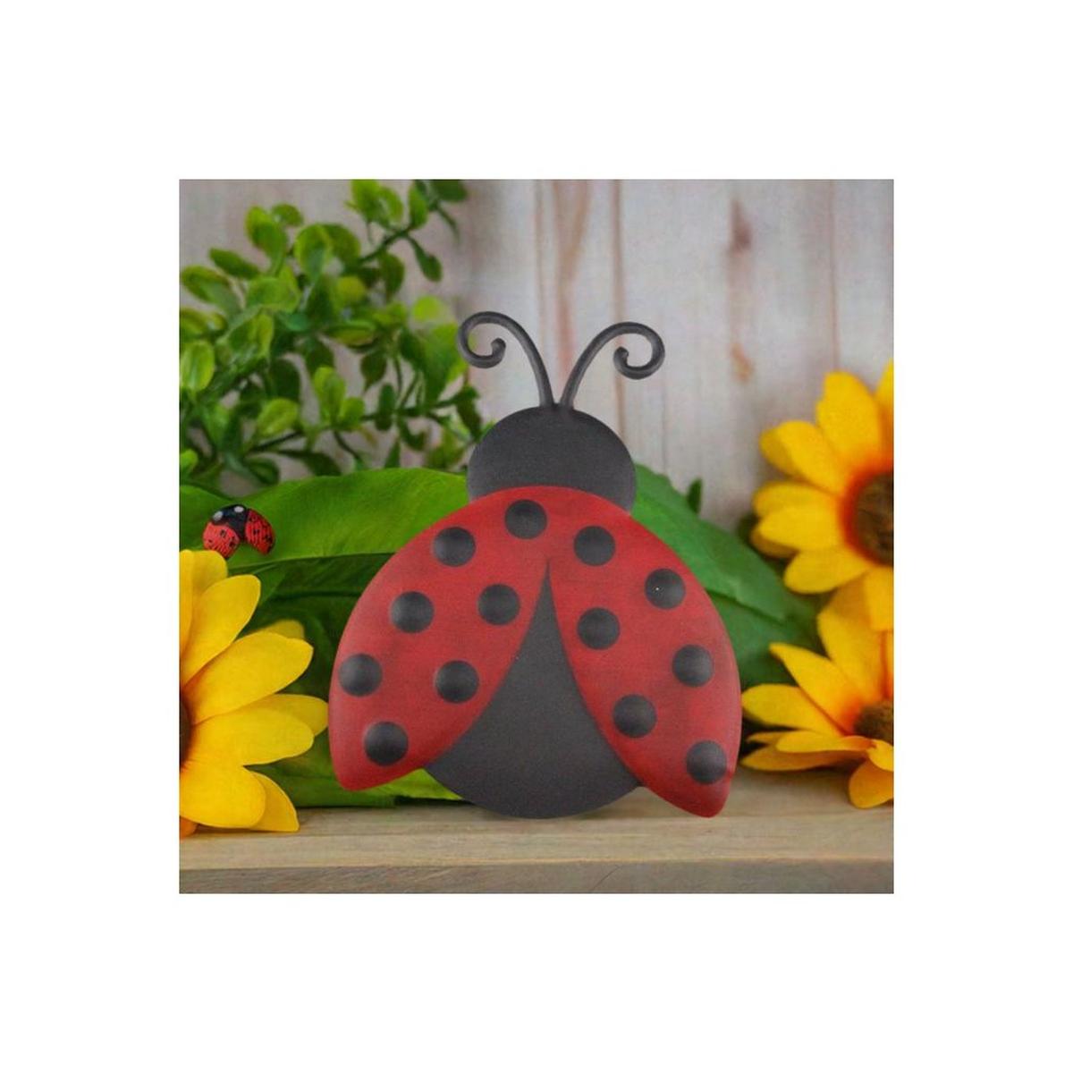 Shop For 12" Metal Embossed Ladybug Hanger: Solid at Michelle's aDOORable Creations