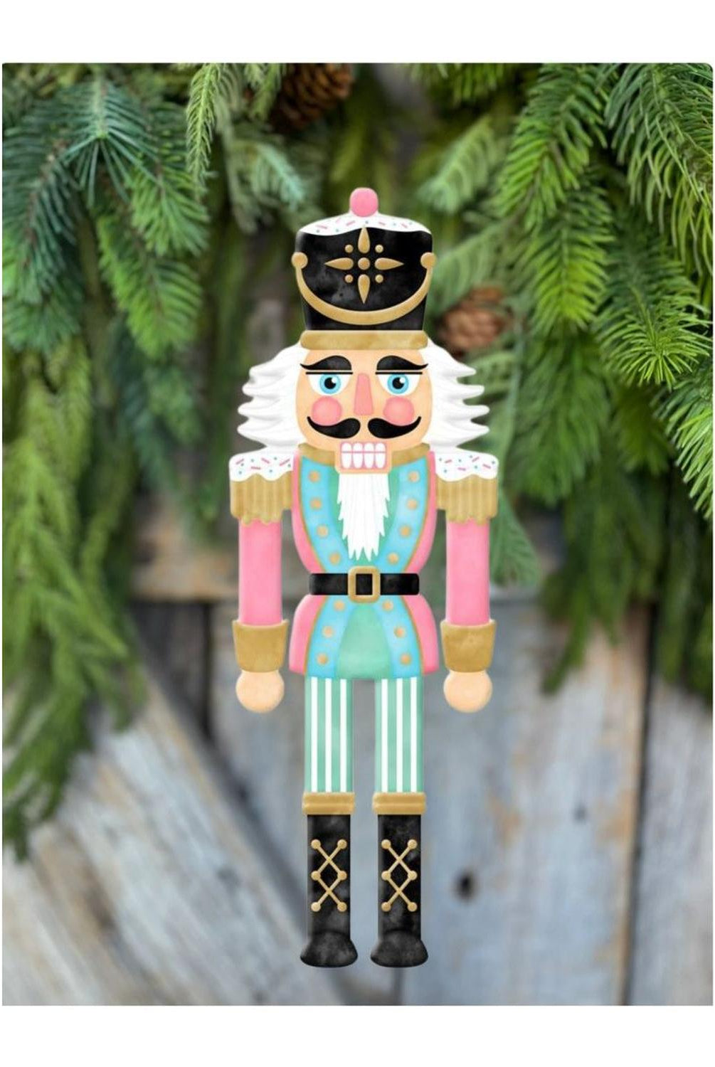 12" Metal Embossed Nutcracker: Pink