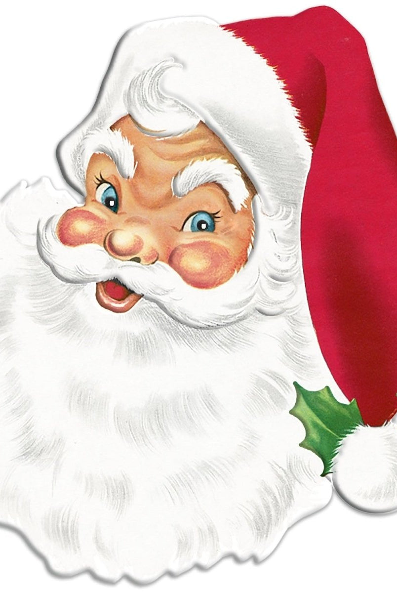 Shop For 12" Metal Embossed Santa Face (Open Eyes)