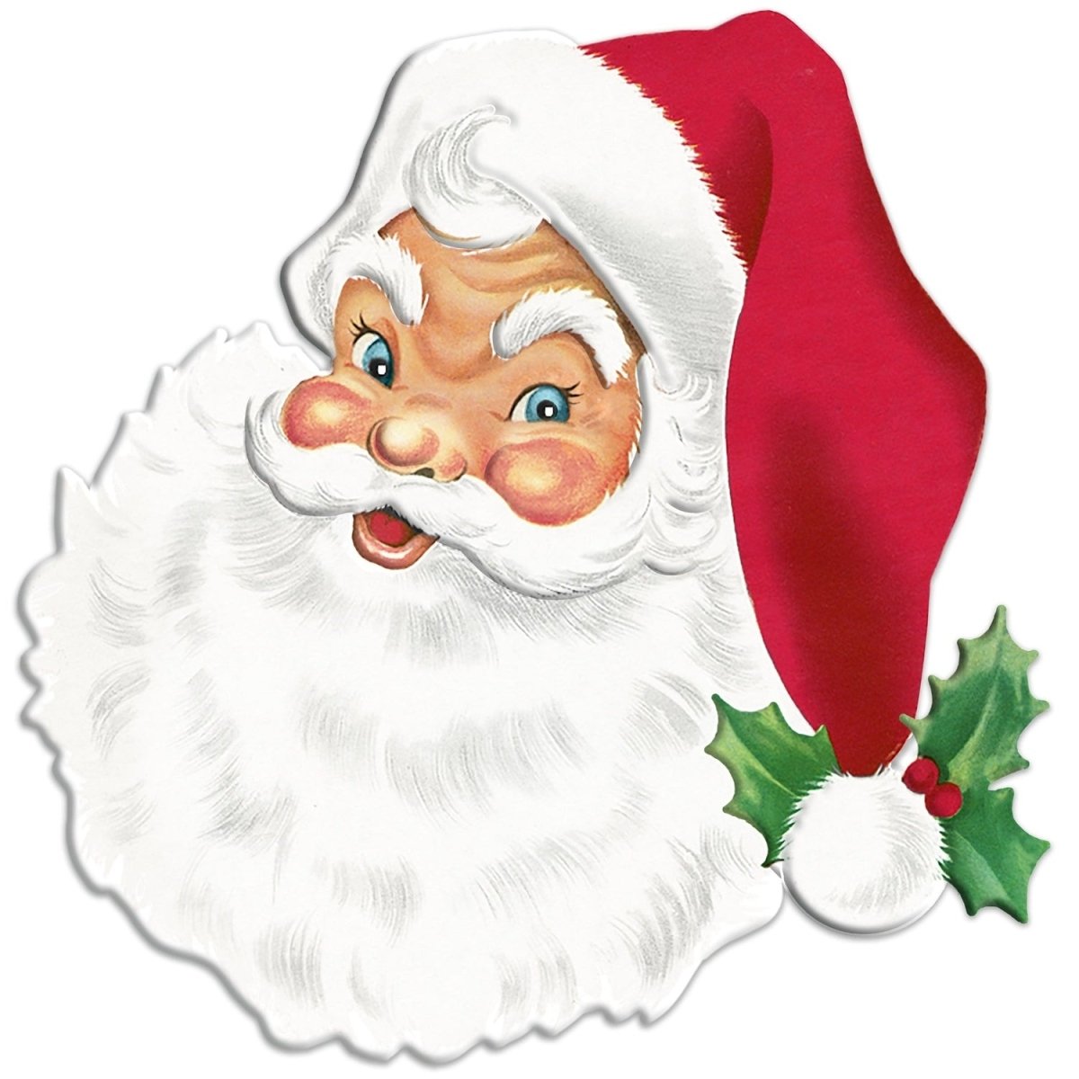 Shop For 12" Metal Embossed Santa Face (Open Eyes)