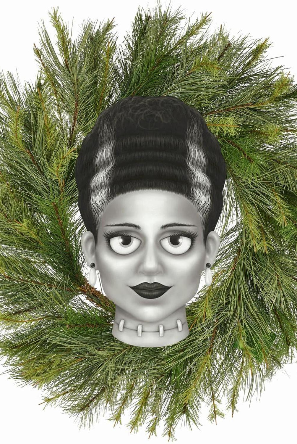 12" Metal Embossed Sign: Mrs. Frankenstein (Grey)