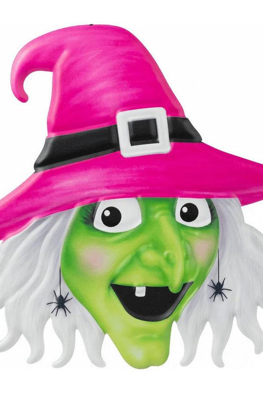 12" Metal Embossed Sign: Witch Head (Pink)