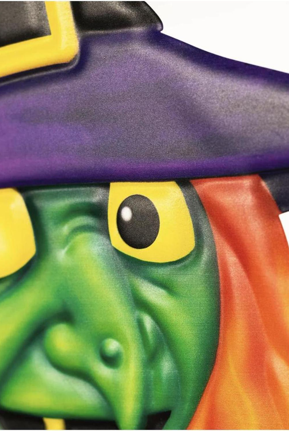 12" Metal Embossed Sign: Witch Head (Purple)