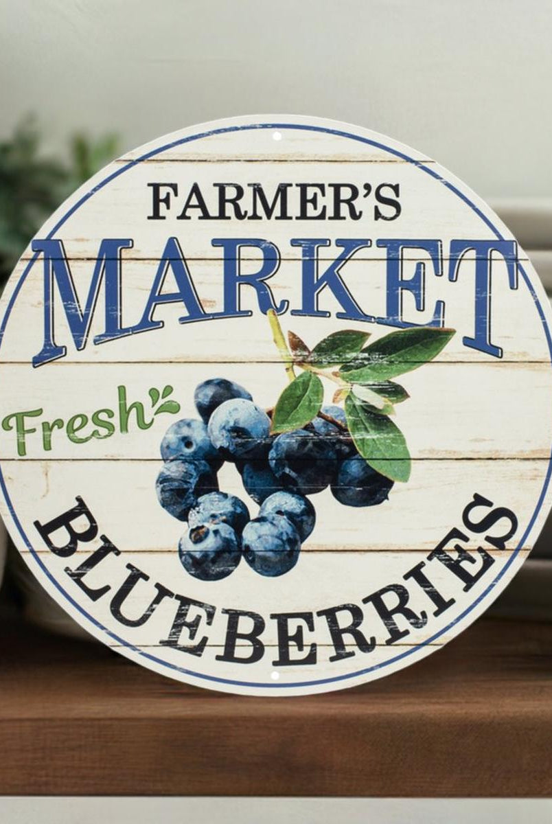 Shop For 12" Metal Farmer's Market Sign: Blueberries at Michelle's aDOORable Creations