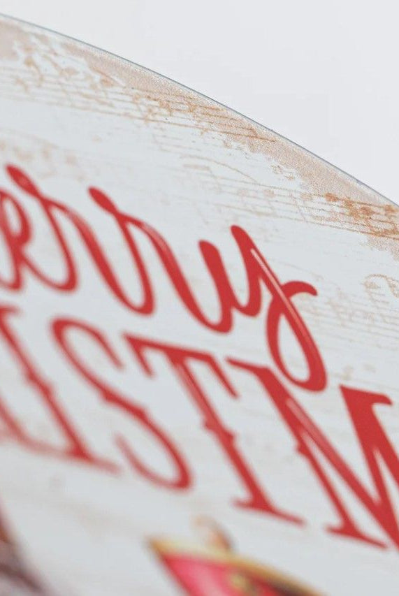 Shop For 12" Metal Round Sign: Dark Nutcracker Merry Christmas