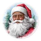 Shop For 12" Metal Round Sign: Dark Skin Santa Portrait