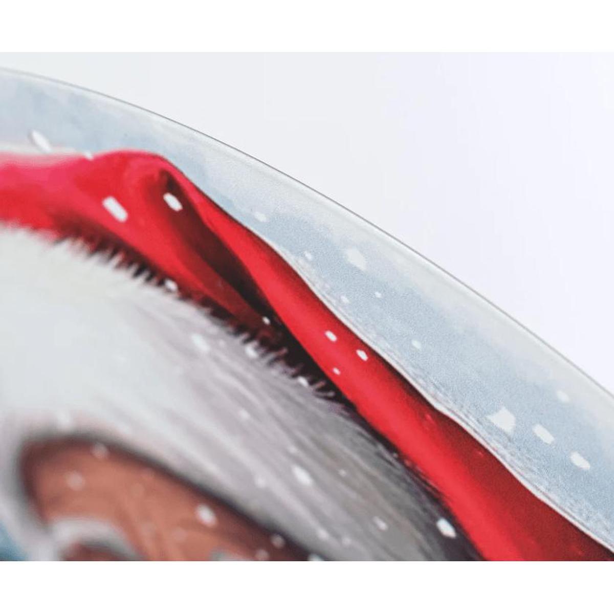 Shop For 12" Metal Round Sign: Dark Skin Santa Portrait