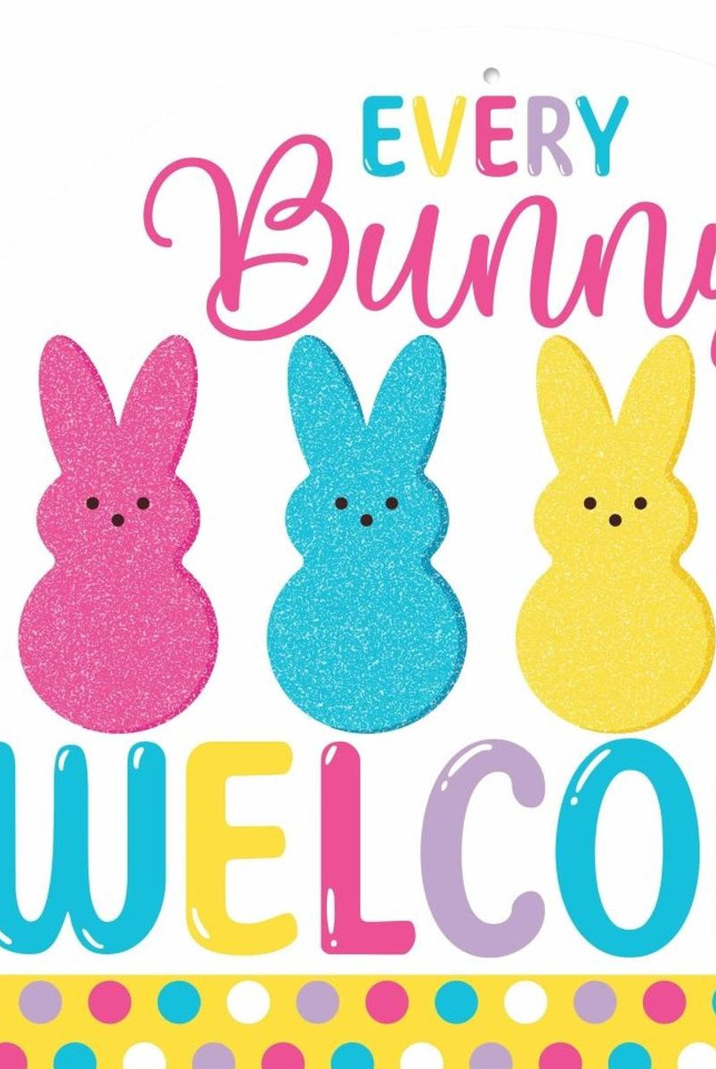 Shop For 12" Metal Round Sign: Glitter Every Bunny Welcome