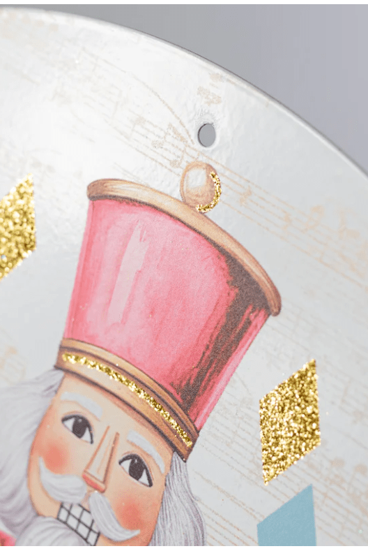 Shop For 12" Metal Round Sign: Glitter Pastel Nutcracker