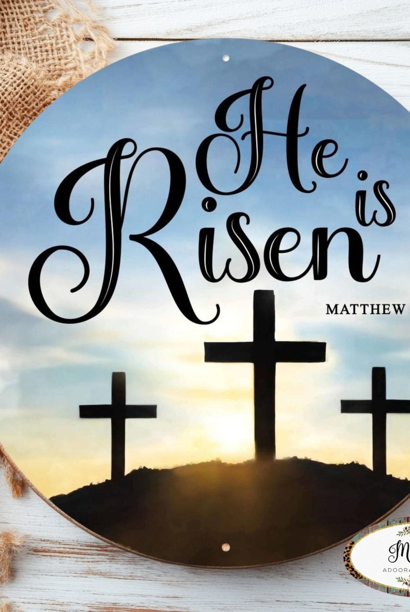 Shop For 12" Metal Round Sign: He Is Risen