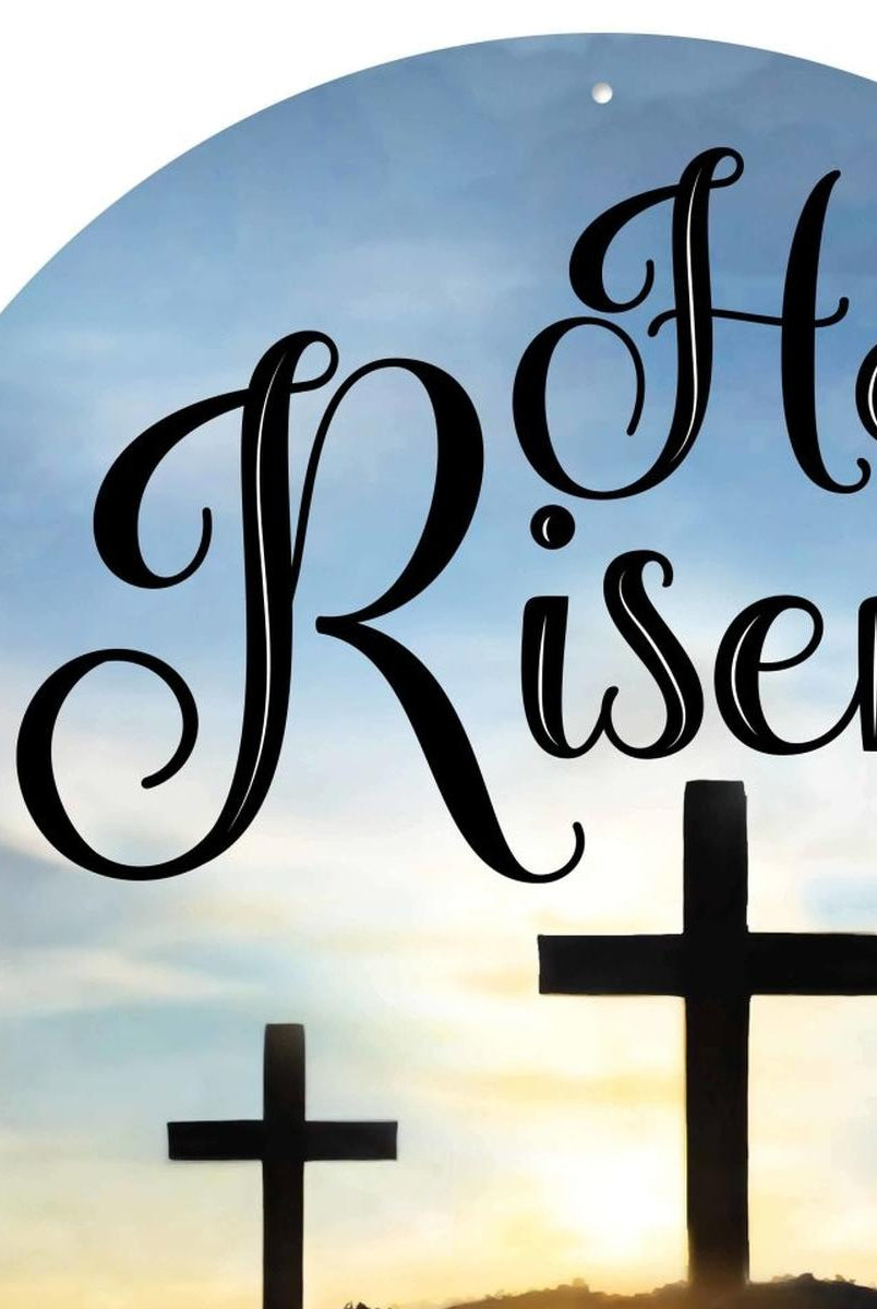 Shop For 12" Metal Round Sign: He Is Risen