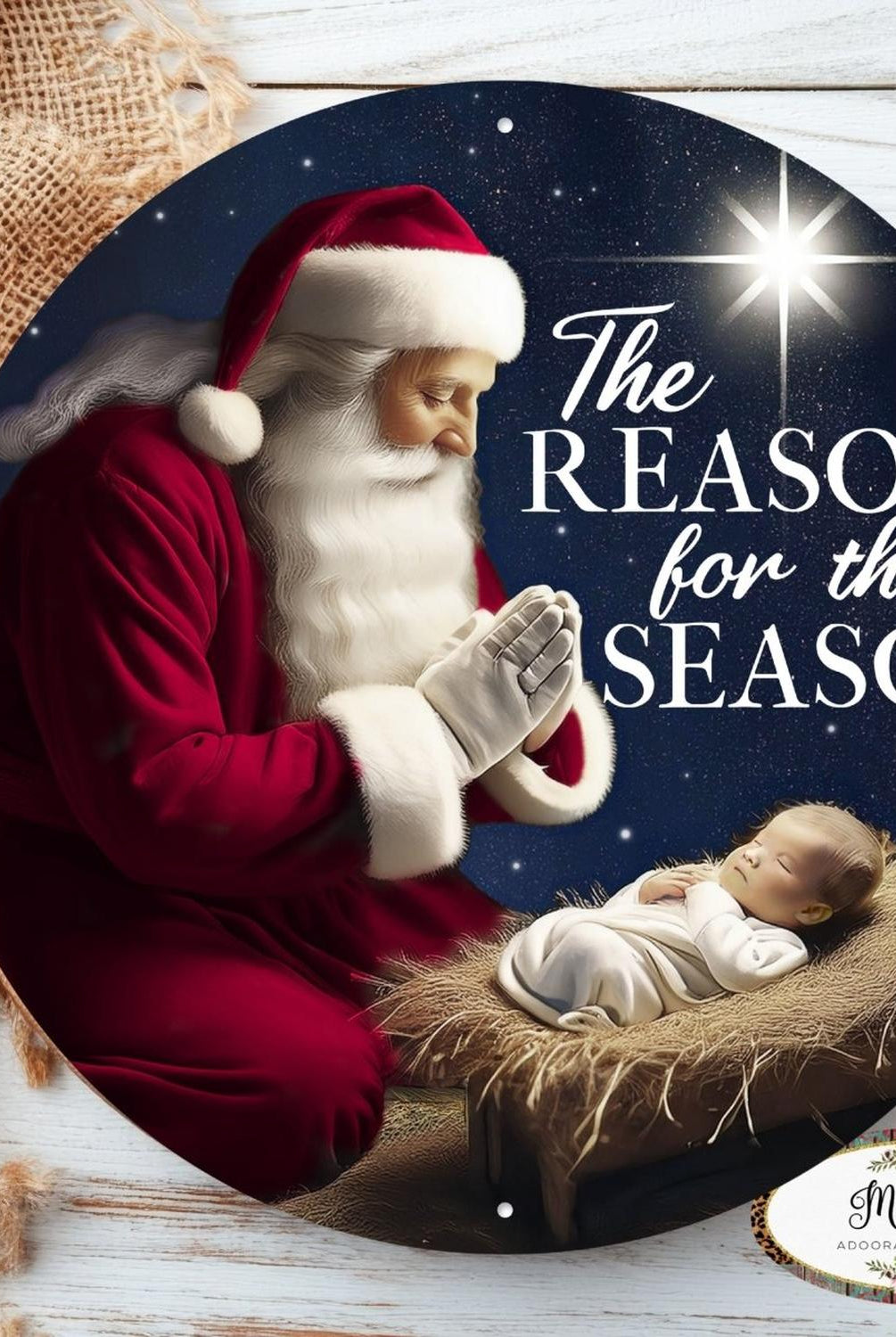 Shop For 12" Metal Round Sign: Reason For The Season