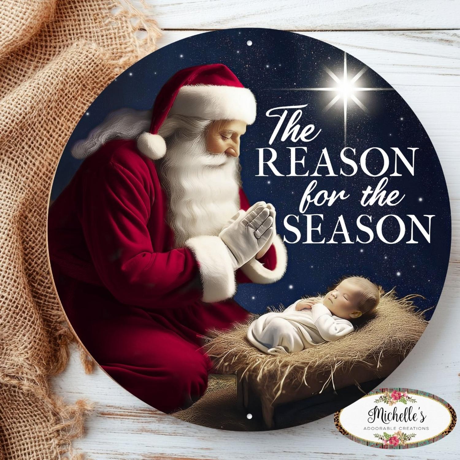 Shop For 12" Metal Round Sign: Reason For The Season