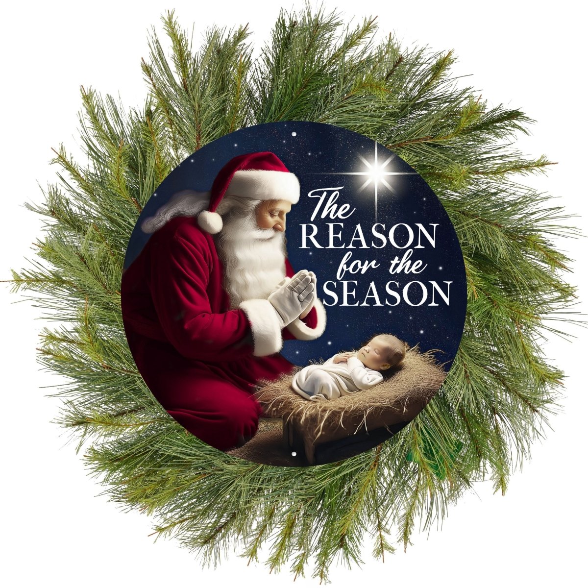 Shop For 12" Metal Round Sign: Reason For The Season