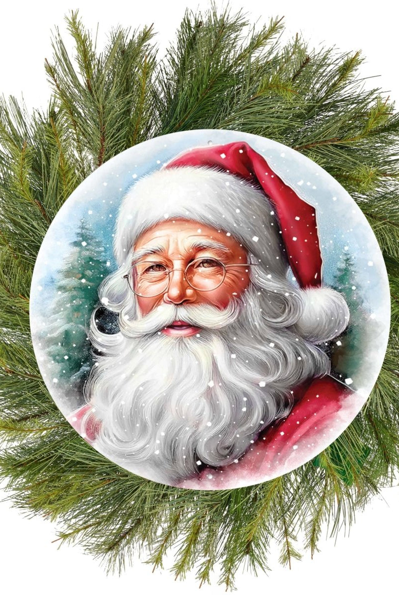 Shop For 12" Metal Round Sign: Santa Portrait