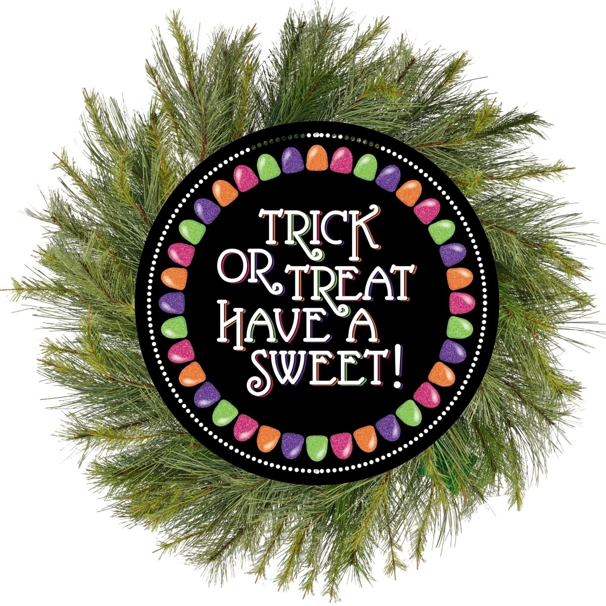 Shop For 12" Metal Sign: Glitter Trick or Treat Gumdrops