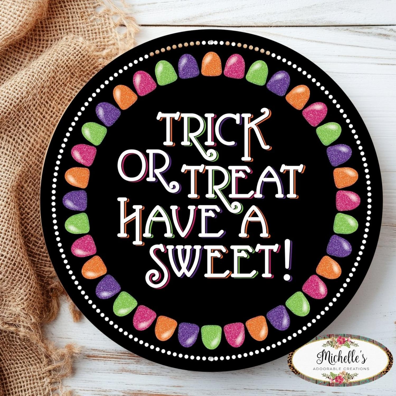 Shop For 12" Metal Sign: Glitter Trick or Treat Gumdrops