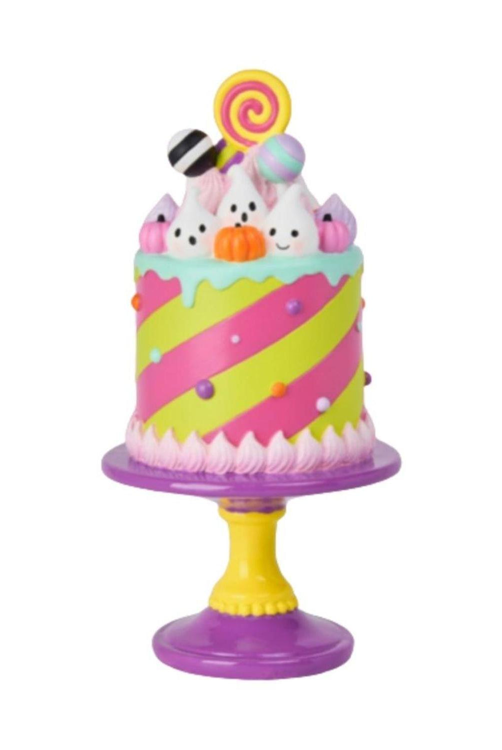 12" Pastel Pink Resin Halloween Cake