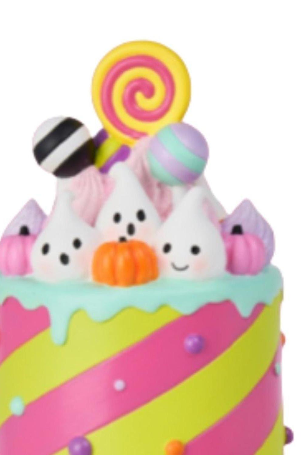 12" Pastel Pink Resin Halloween Cake