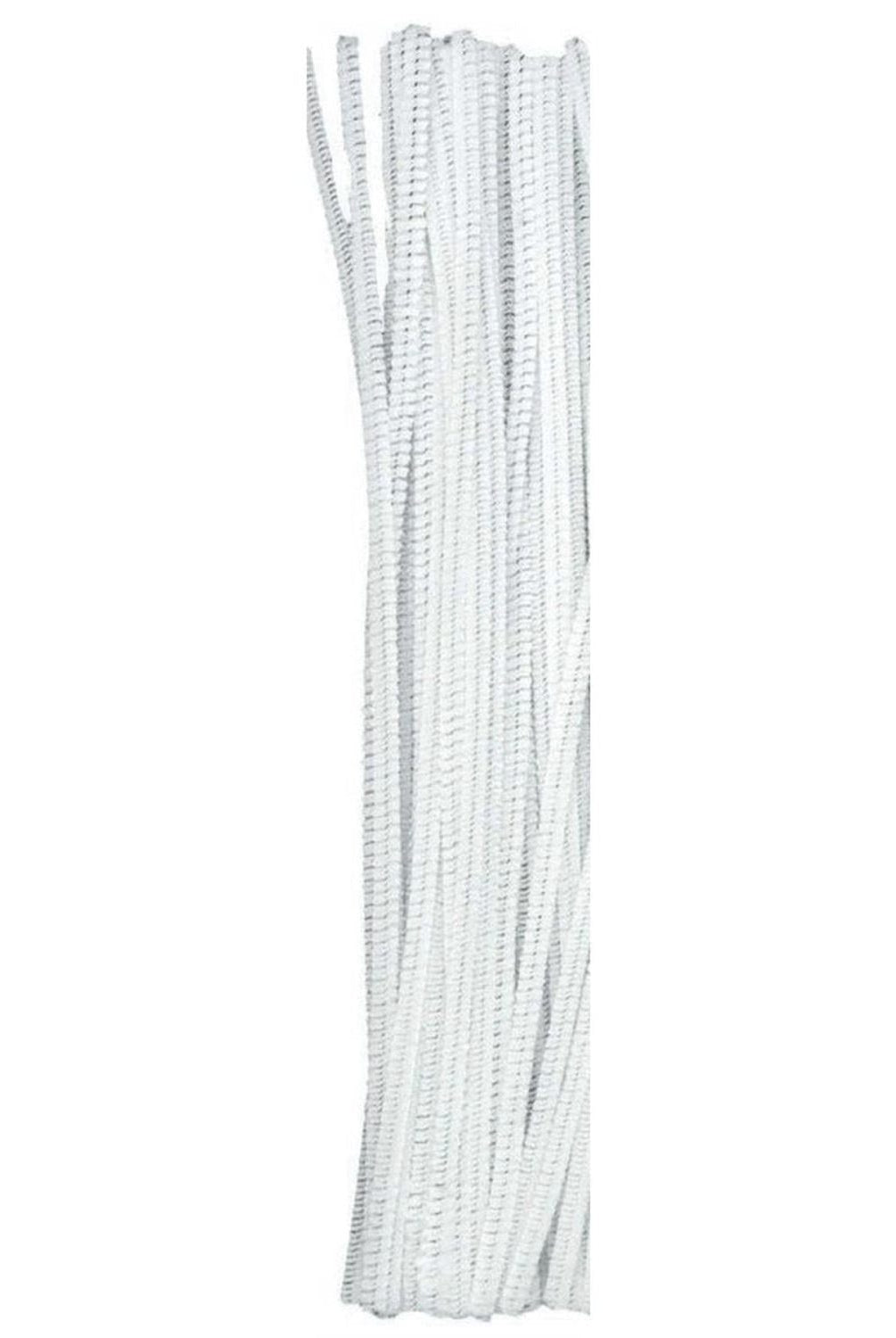 Shop For 12" Pipe Cleaner Stems: 6mm Chenille White