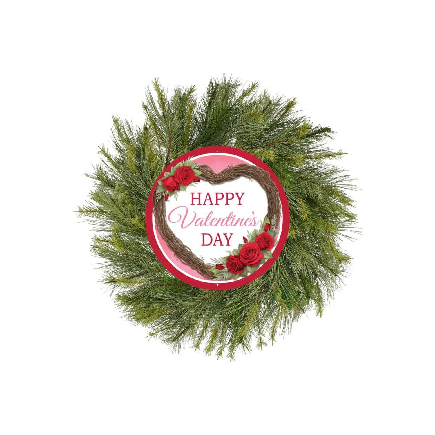 Shop For 12" Round Metal Sign: Happy Valentine's Day
