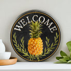 Shop For 12" Round Metal Sign: Welcome Pineapple at Michelle's aDOORable Creations